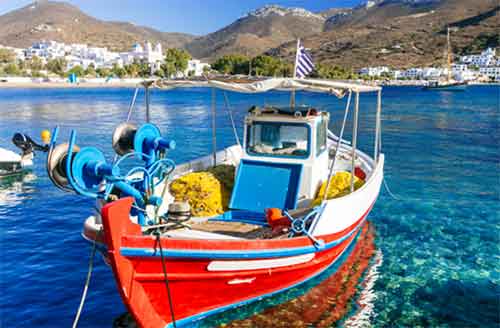 amorgos fiskebåt grekland